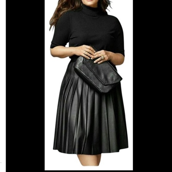 Lane Bryant Dresses & Skirts - Lane Bryant Faux Leather Pleated Skirt